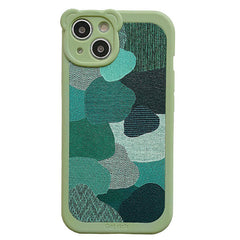 Funda para iPhone con patchwork verde salvia