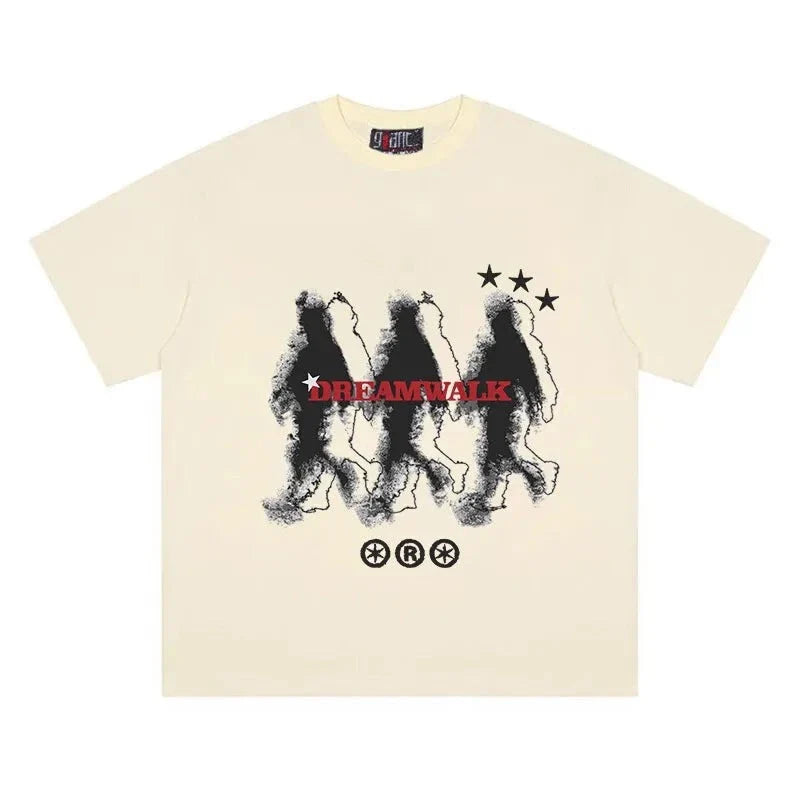 Camisetas de verano de algodón extragrandes para hombre con estética Dream-Walk