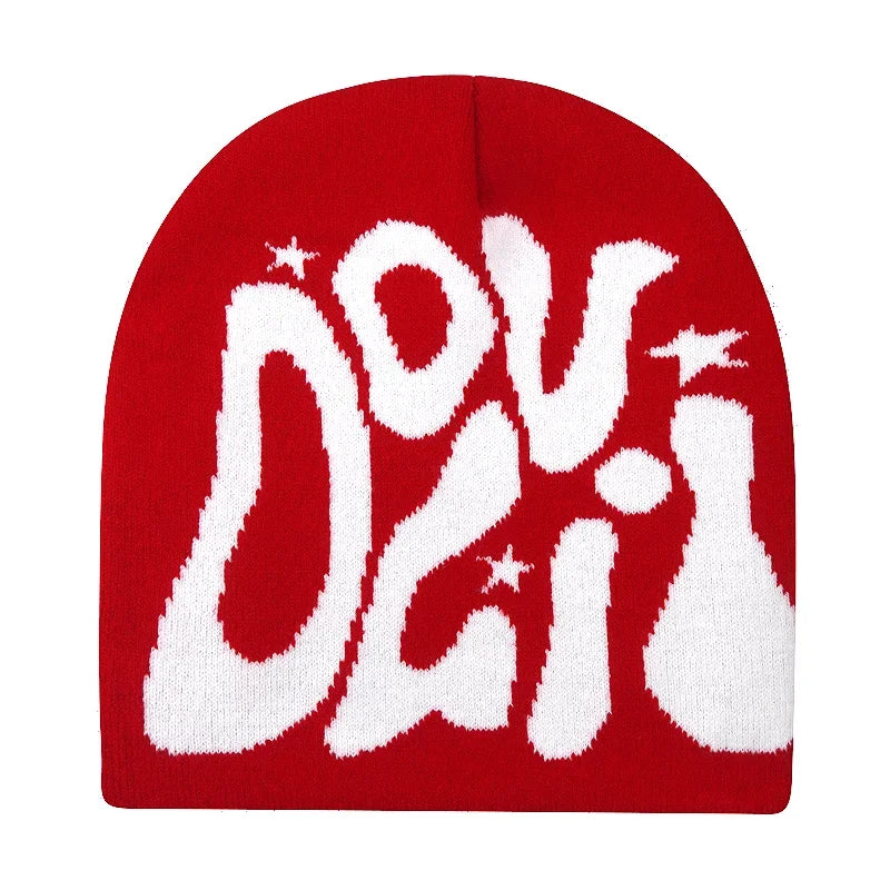 Gorro de punto unisex con letras de Kanye y estilo hip hop