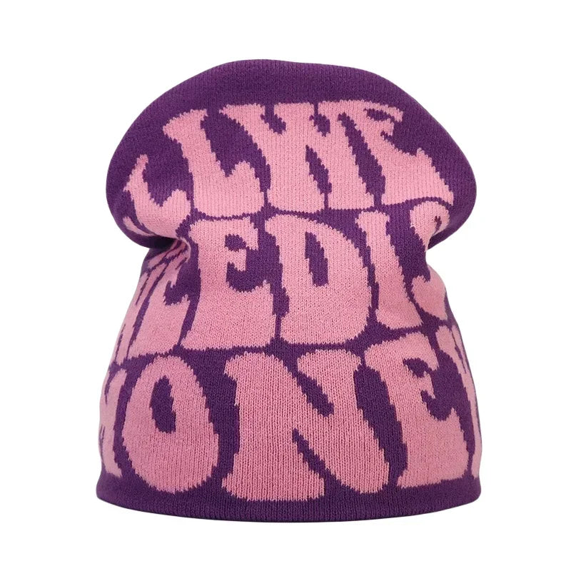 Gorro de punto unisex con letras de Kanye y estilo hip hop