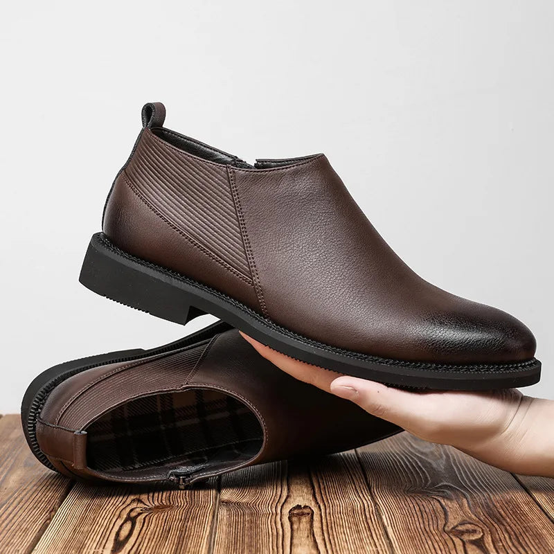 Botas Chelsea de cuero para hombre