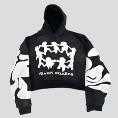 Sudadera negra con estampado gráfico de 5ive5 Studios para hombre