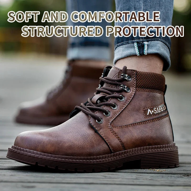 Versatile Protection Steel Toe Work Boots for Multiple Environments