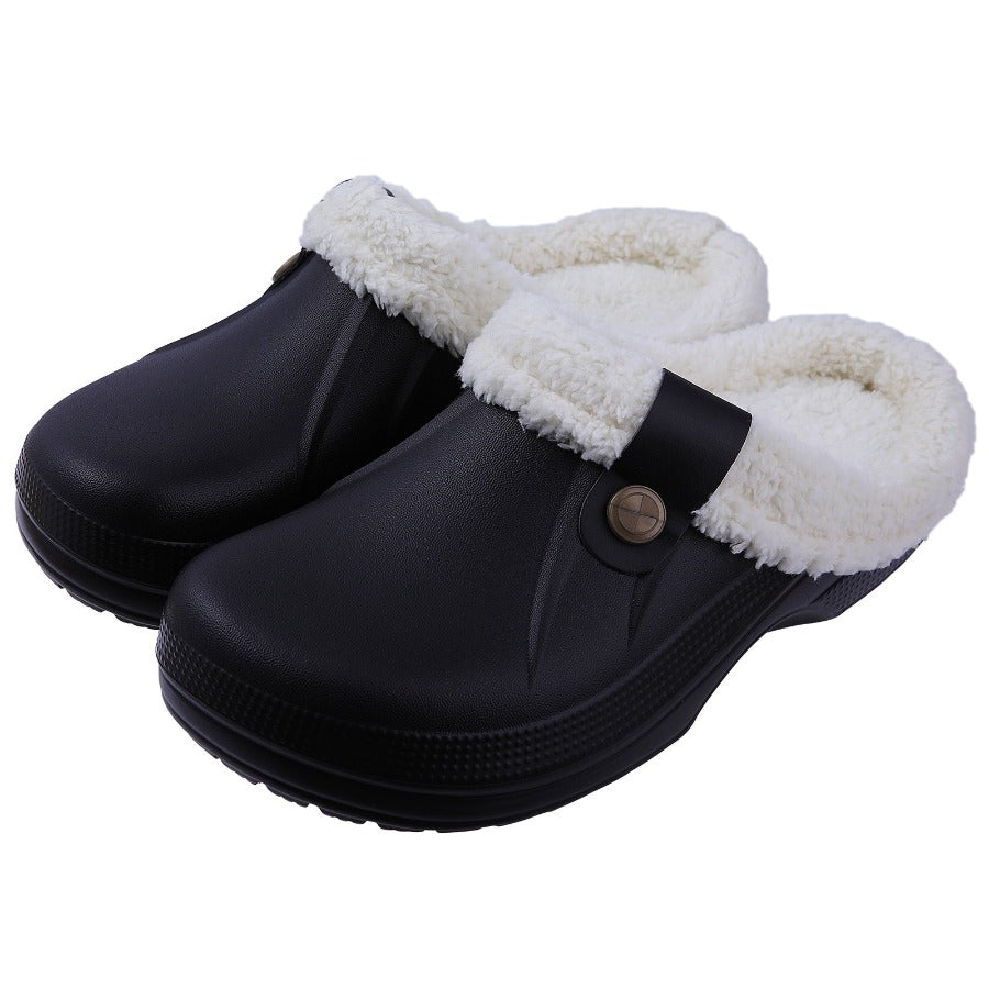 Indoor-Clogs mit flauschigem Fellfutter für Damen