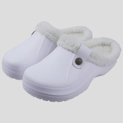 Indoor-Clogs mit flauschigem Fellfutter für Damen
