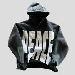 Sudadera con capucha unisex estilo holgado Peace