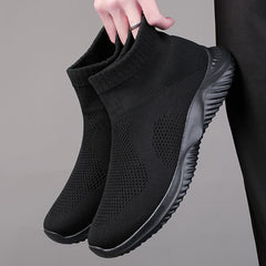 High Top Knit Air Mesh Sneaker Socks for Men