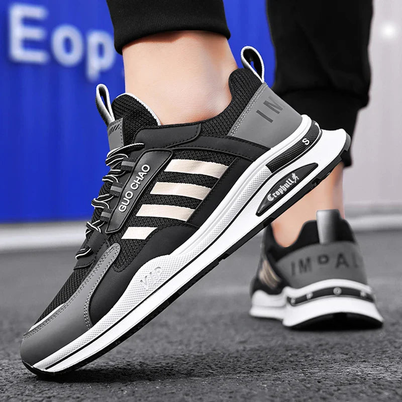 Men's Luxury Leather Sneakers Comfortable Summer Running Shoes