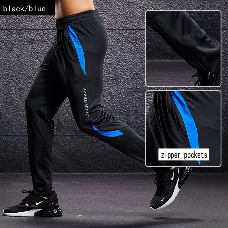 Pantalones deportivos con bolsillo y cremallera para hombre para correr y fitness