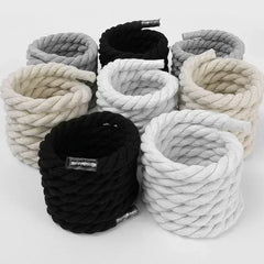 Dynamic Duo 2PCS Thick Cotton Line Weaving Twisted Rope Shoelaces (120-160CM)