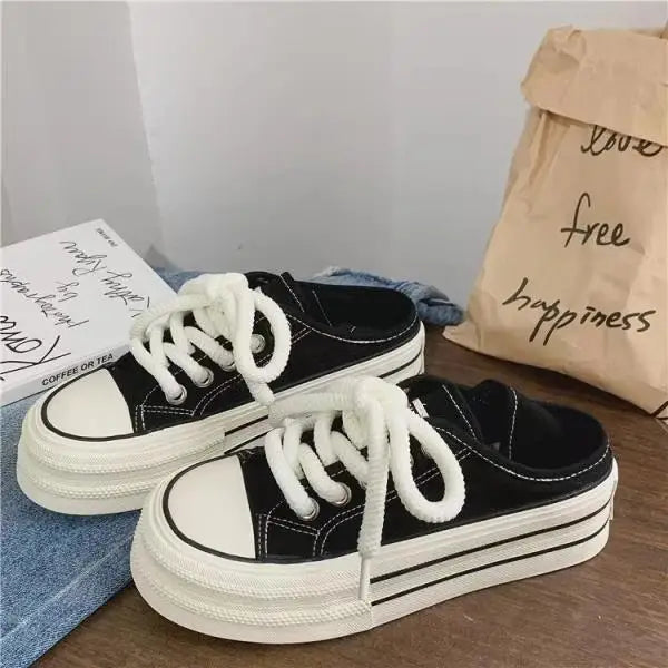 Schuhe für Teenager-Mädchen, Canvas-Plateau-Sneaker