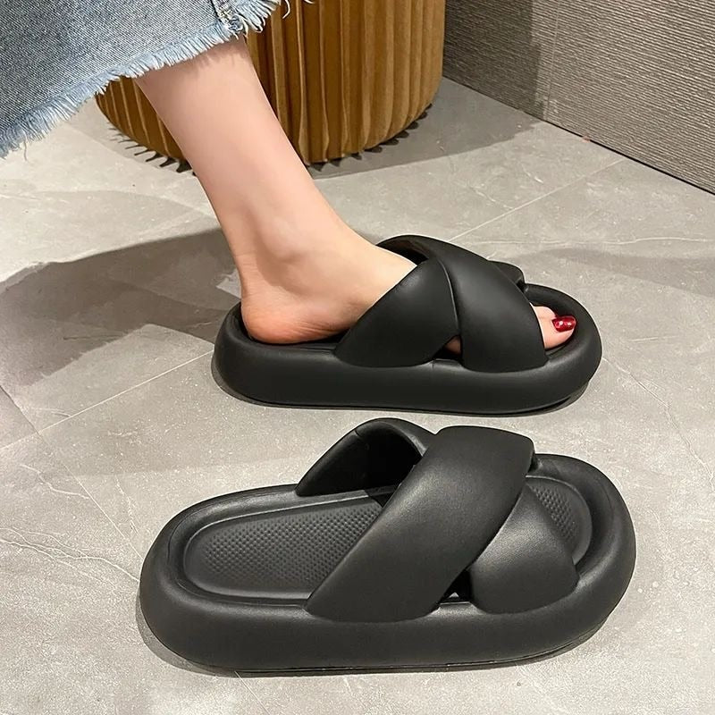 Sandalias de plataforma con diseño cruzado para mujer