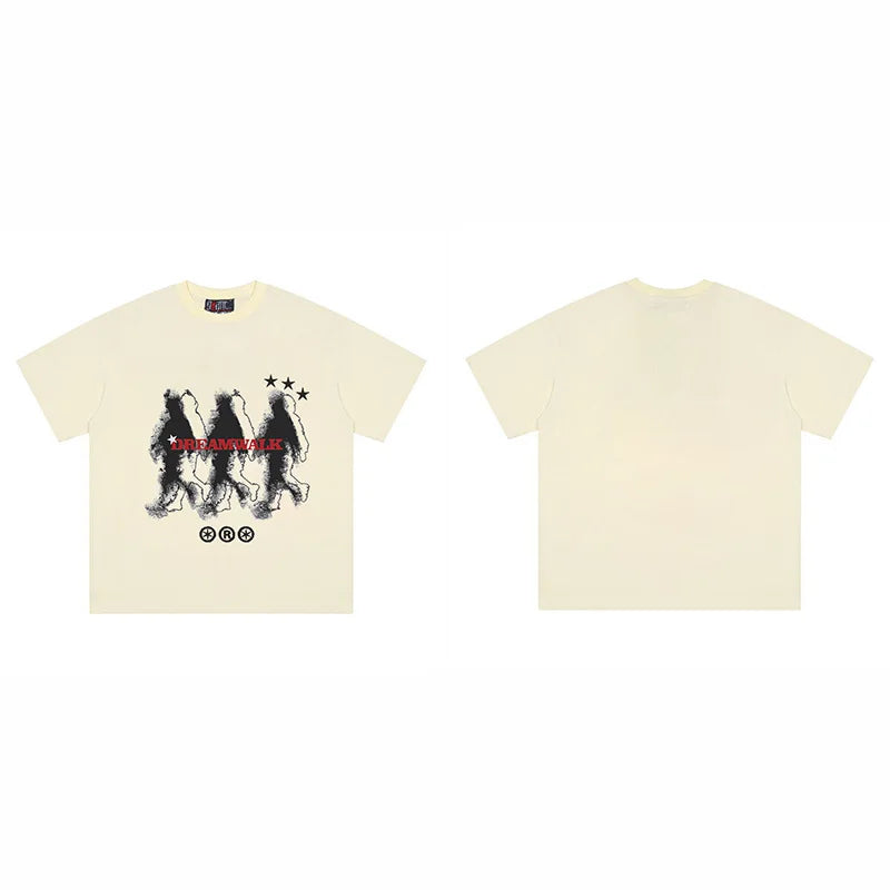 Camisetas de verano de algodón extragrandes para hombre con estética Dream-Walk