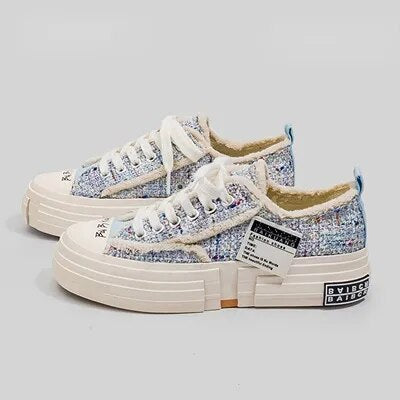 Low Top Canvas Platform Sneakers for Teen Girl's