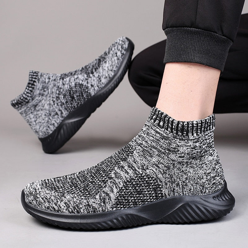 High Top Knit Air Mesh Sneaker Socks for Men