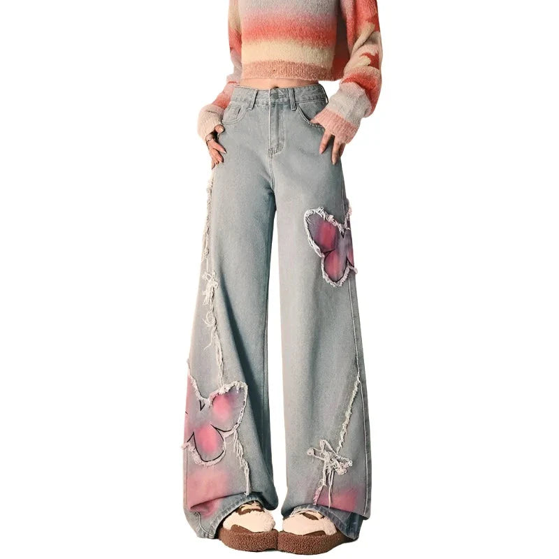 Weite Hose Damen Butterfly Jeans