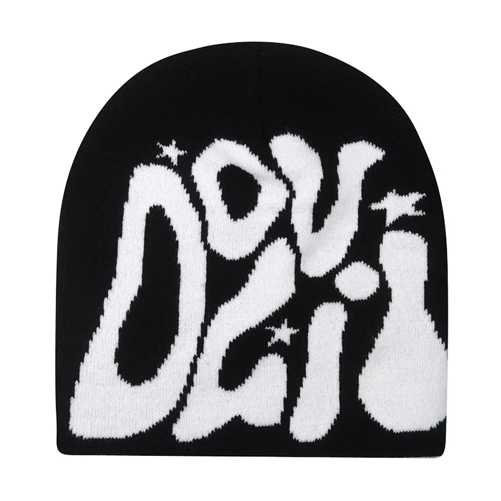 Gorro de punto unisex con letras de Kanye y estilo hip hop