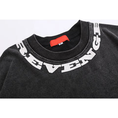Camiseta negra lavada - Algodón con hombros descubiertos
