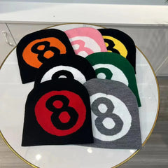 8 Ball 2-seitige Strickmütze