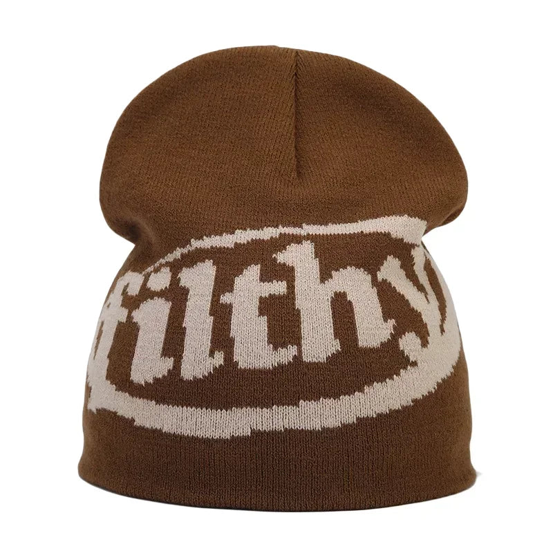 Gorro de punto unisex con letras de Kanye y estilo hip hop