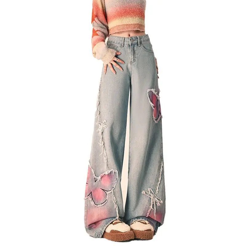 Weite Hose Damen Butterfly Jeans