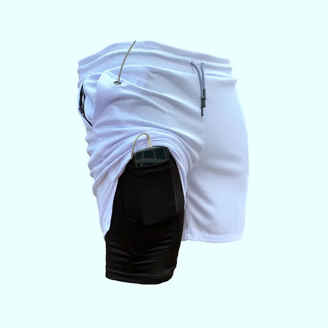 Pantalones cortos de running 2 en 1 para hombre