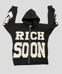 Rich Soon Hoodie - Retro Reißverschluss Unisex Sweatshirt