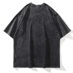 Distressed Oversized Tee with Graphic Print