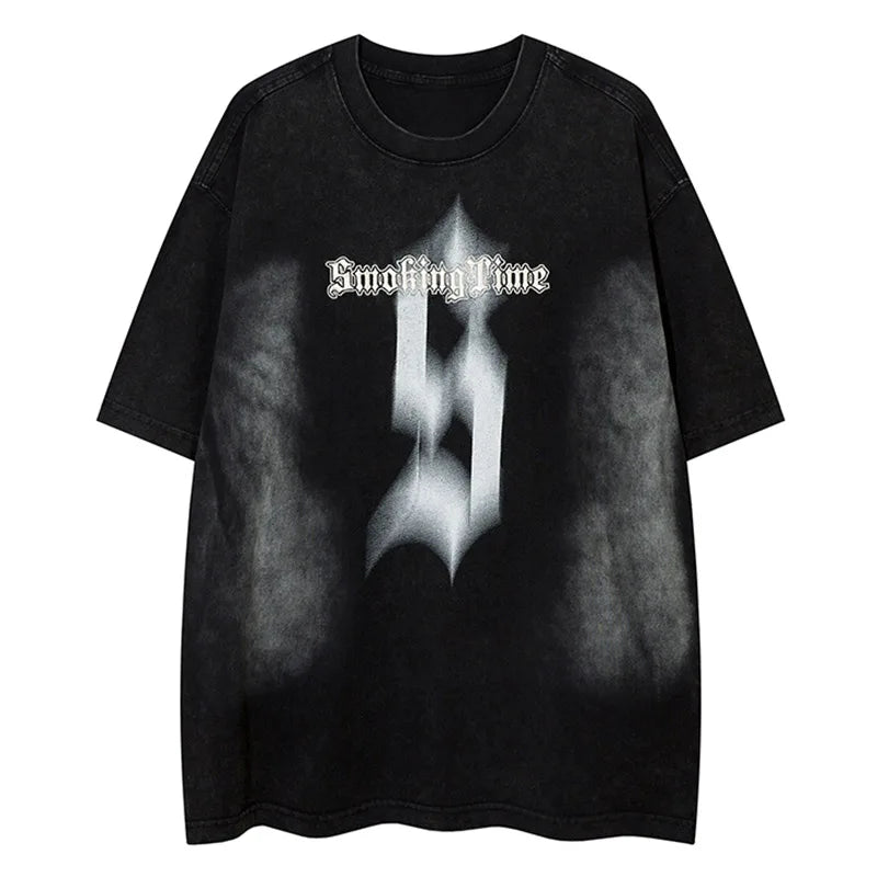 Camiseta extragrande desgastada para hombre "Smoking Time"