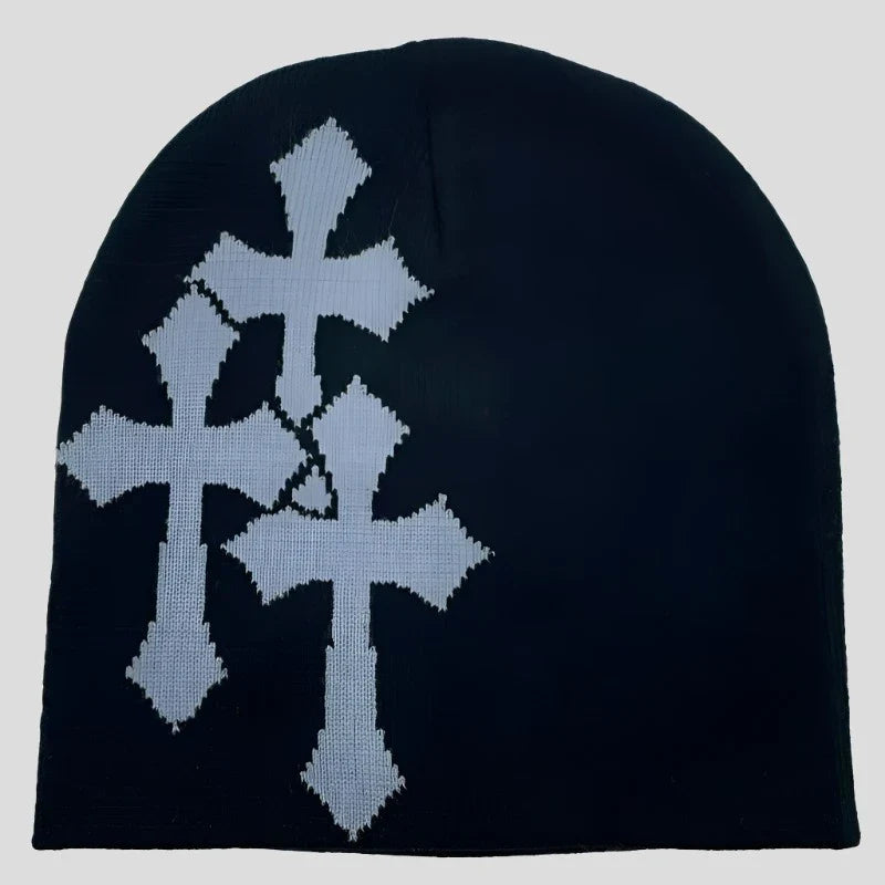 Überkreuz gestrickte Beanie Streetwear Wollmütze