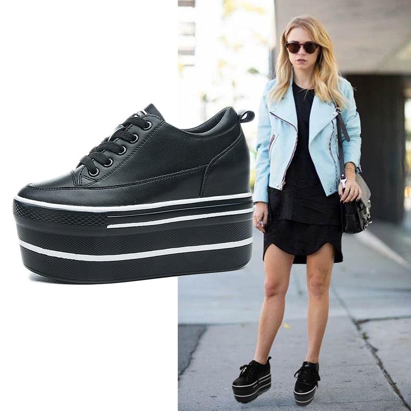 Leather Platform Sneakers for Women