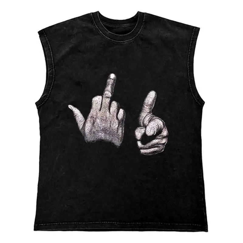 Gangsta T-Shirt - Verwaschenes Tank Top für Männer