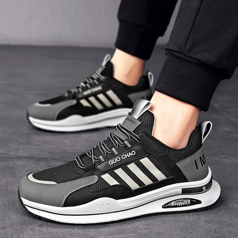 Men's Luxury Leather Sneakers Comfortable Summer Running Shoes