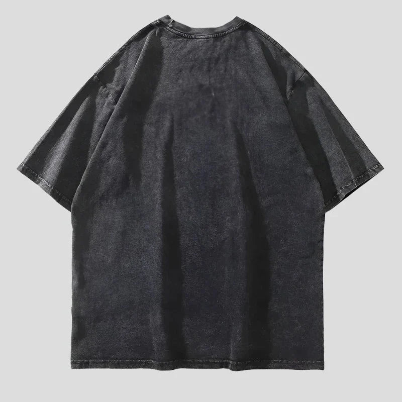 Camiseta de manga anime vintage de gran tamaño para hombre