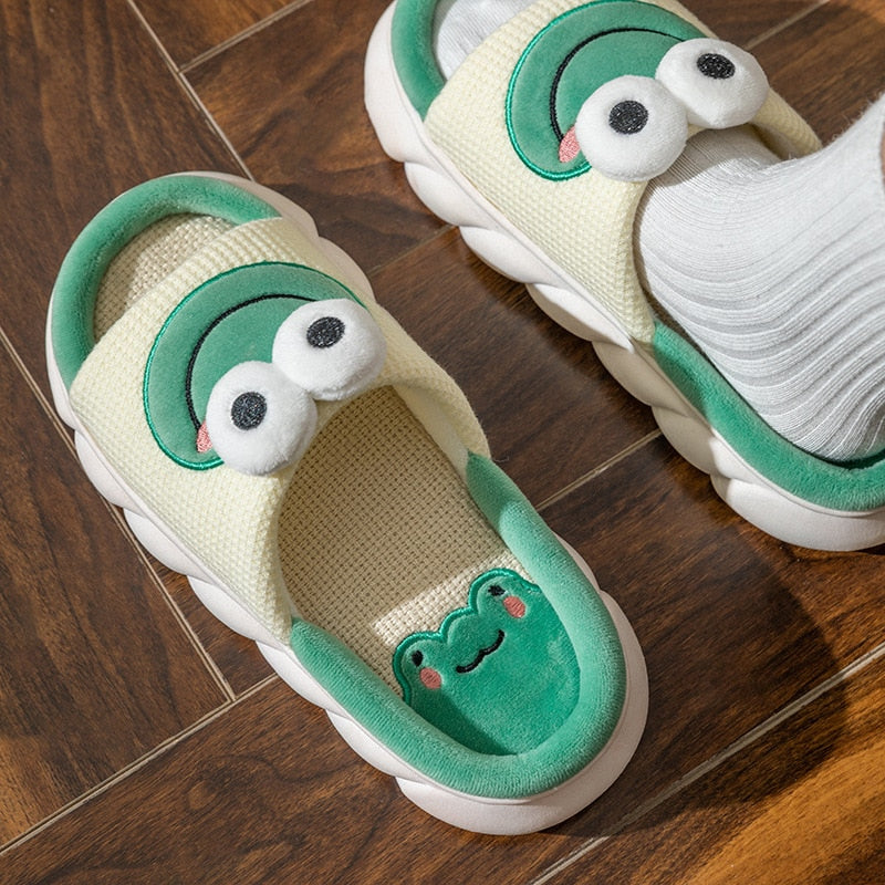 Women's Cute Platform Frog Slides