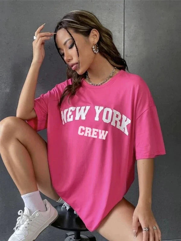 Camiseta extragrande de Nueva York: una declaración de moda urbana para mujer