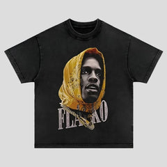 Camisetas gráficas vintage de rapero con lavado - Ropa urbana de verano