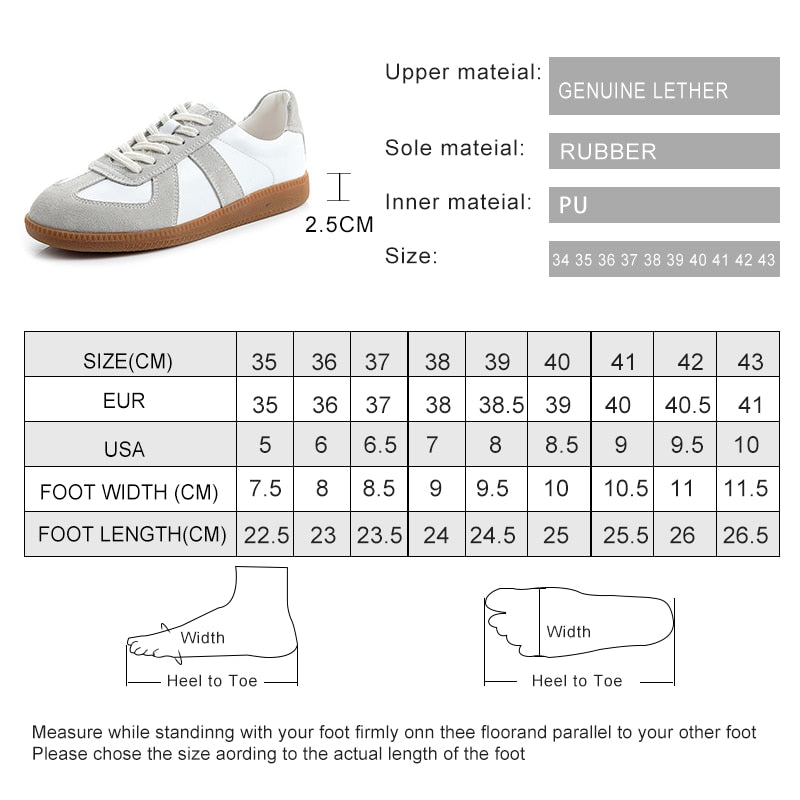 White Split Leather Sneakers Flat for Women