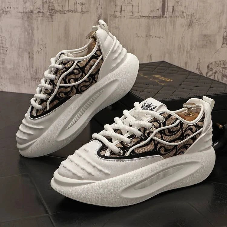 Chunky Sneakers Herren - Lässige Schuhe aus Leder und Stoff