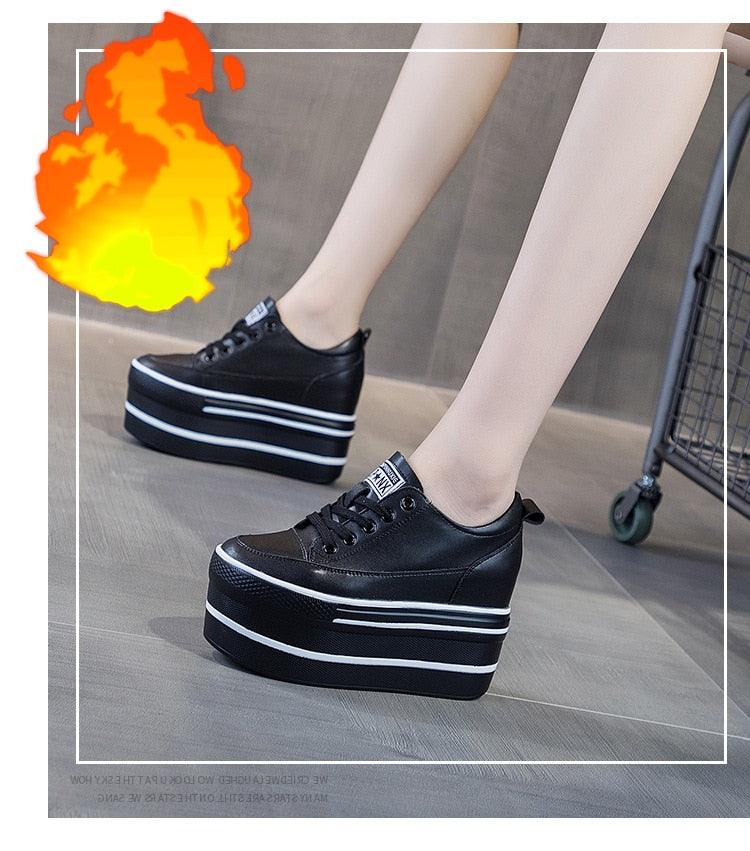 Leather Platform Sneakers for Women