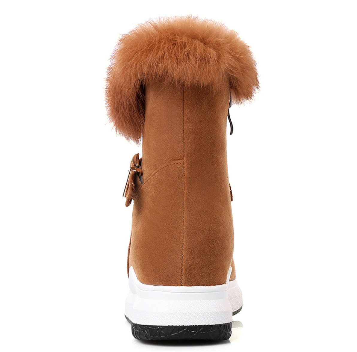 Fur Round Toe Ankle Boots