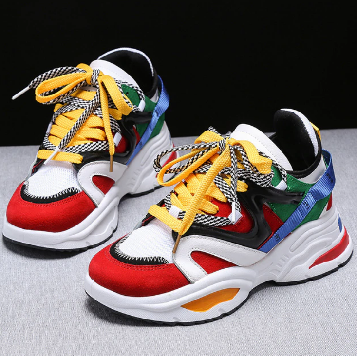 Multi-Colored High Soled Sneakers