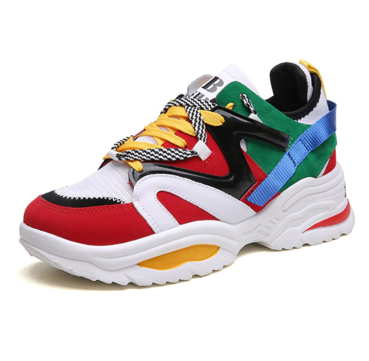 Multi-Colored High Soled Sneakers