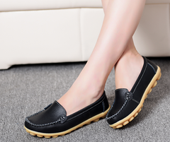 Plus Size Leather Moccasins