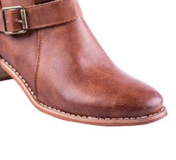 Westernstiefel aus PU-Leder mit Schnallen 