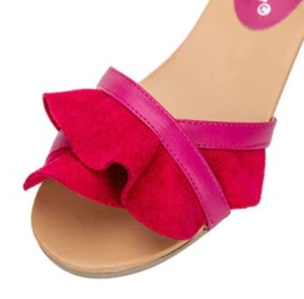 Buckle Strap Flat Sandals With Ruffles