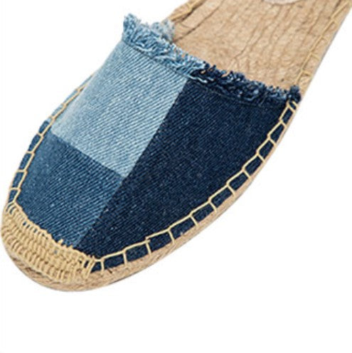 Canvas Patchwork Ankle-Strap Espadrilles