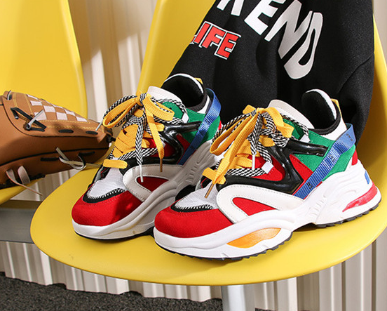 Multi-Colored High Soled Sneakers