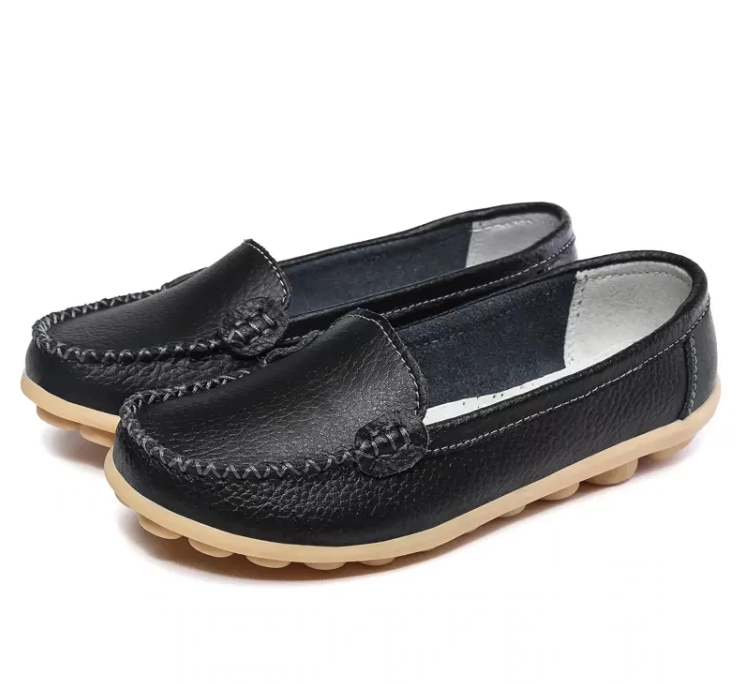 Plus Size Leather Moccasins