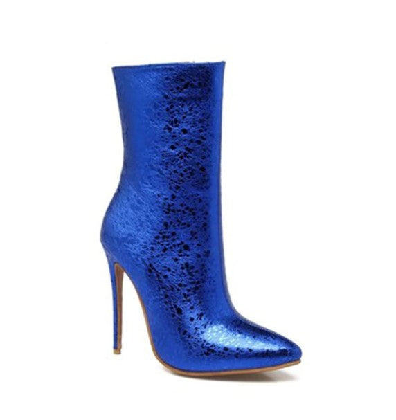 Super High PU Ankle Boots With Velvet Lining
